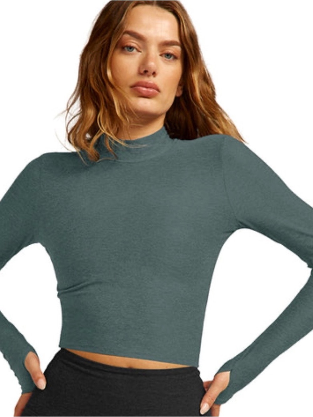 Beyond yoga mock neck top